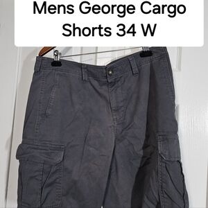 Mens George Cargo Shorts 34W Gray, Tan, Black, Copper